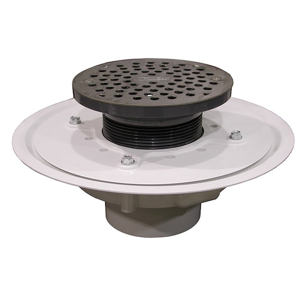 Jones Stephens 3in. Heavy Duty PVC Drain Base with 3-1/2in. Plastic Spud and 6in. Stainless Steel Strainer D50038 - main